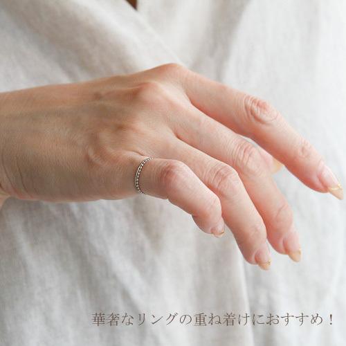 指輪 リング レディース 極細 華奢 シンプル プレーン K18 WG ホワイト