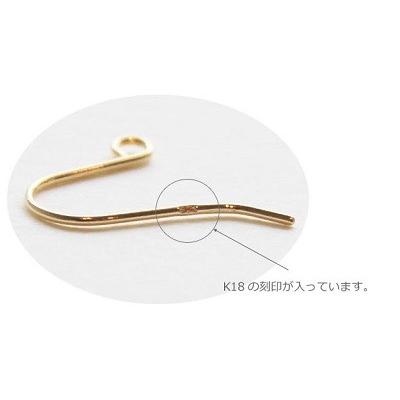 ピアス フック パーツ K18 K18WG 0.5φ 1ペア 金具 18K 18金 WG 