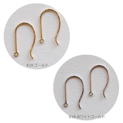 ピアス フック パーツ K18 WG Pt900 0.7φ 1ペア 金具 18K 18金
