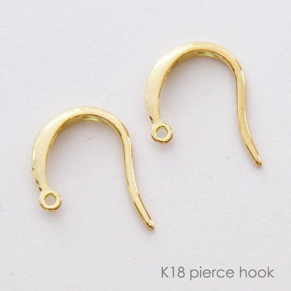 ピアス フック パーツ K18 K18WG Pt900 1ペア 金具 18K 18金 WG ゴールド ホワイトゴールド プラチナ シンプル 付け替え アレルギー用 メール便 送料無料