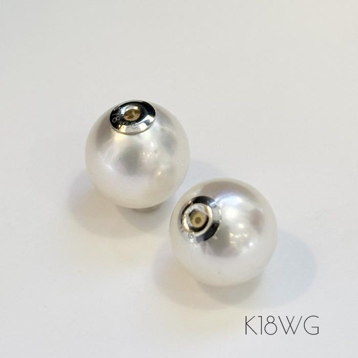 ピアスキャッチ アコヤ 真珠 パール 8mm K18 18K 18金 ゴールド WG 