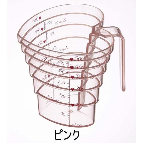 段々計量カップ ハート 500ml クリア ピンク 3217 3218 おしゃれ かわいい 計量カップ 計量 山崎実業 Yamazaki 57 3217 3218yahoo メルシープレゼント 雑貨屋 通販 Yahoo ショッピング