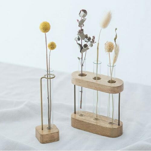 POSH LIVING フラワーベース トリプルチューブ 3本 ウッド 木製 POSH LIVING フラワーベース トリプルチューブ 3本 ウッド 木製