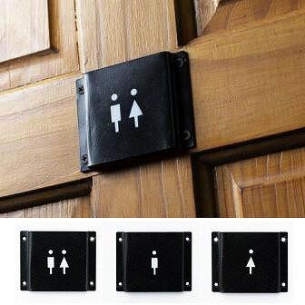 アイアンサイン Men Women Toilet アクシス Homestead ホームステッド ブラック ドアサイン ＷＣ トイレ(ポイント10倍)｜merci-p