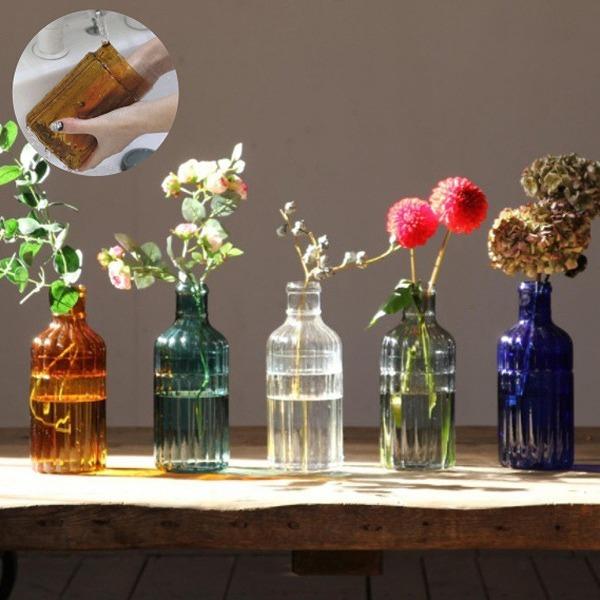 正規品 PAY フラワーベース/2個セット/ガラス/クリアブルー/造花付き