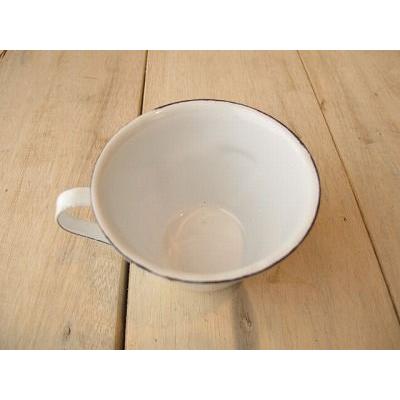 アンティーク風 エナメルスモールカップポット マグカップ ホワイト