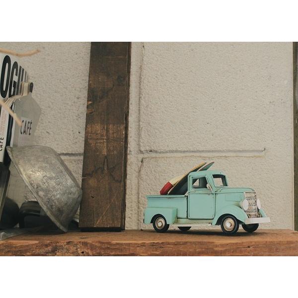 ノスタルジックデコ トラック ライトブルー レッド ブラック レトロ