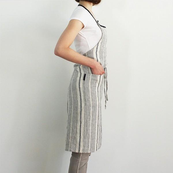 試着のみ リーノエリーナ エプロン ミラ ブランデール ブラック Lino e Lina（リーノエリーナ） フルエプロン ミラ アリアーヌ ダーク