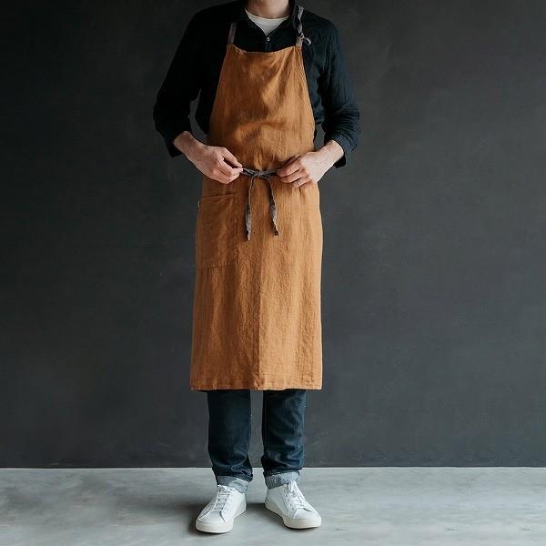 Lino e Lina（リーノエリーナ） フルエプロン マノン ブラウンオーカー