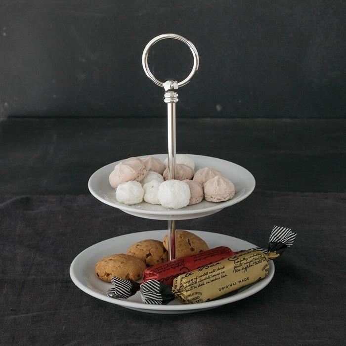 二段式ケーキスタンド シルバー色ハンドル ピリヴィッツ PILLIVUYT