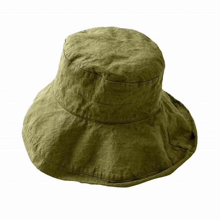 工房西谷　キャスハット　リネンヘリンボーン ハット 帽子 ストールハット リネン コットン 綿 折りたためて