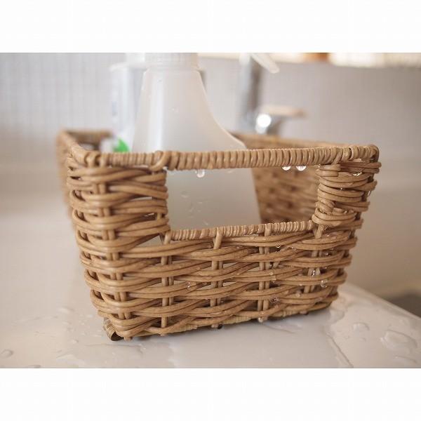 バスケット フェイク ラタン風 角収納 Sサイズ トーク PE トレー