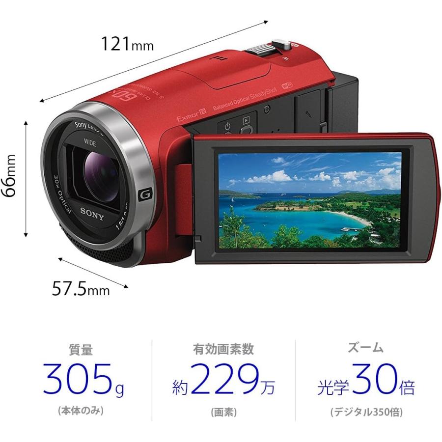 ソニー ビデオカメラ Handycam HDR-CX680 光学30倍 内蔵メモリー64GB レッド HDR-CX680 R｜mercury2022-shop｜21