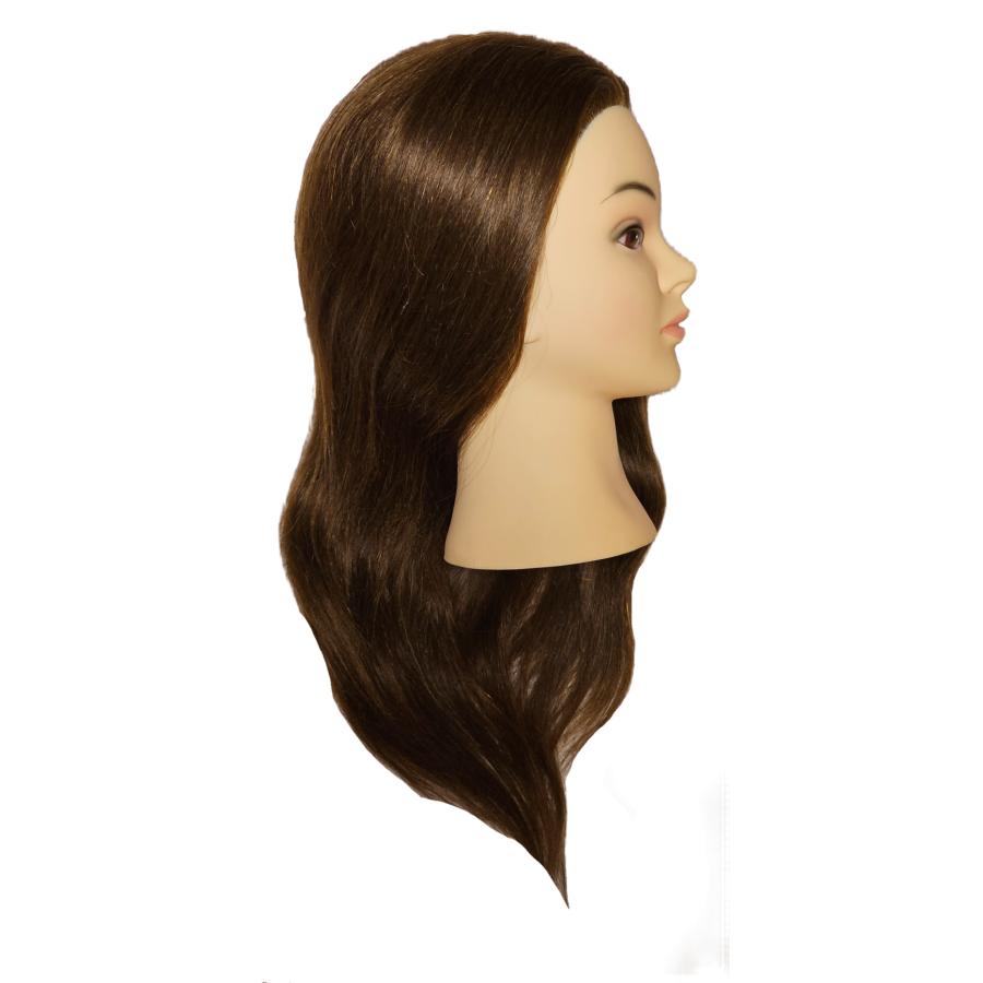ロングウィッグ　KG-021　100％人毛　ブラウン　アップ練習用　カットマネキン　ヘアアレンジ　日本髪の画像