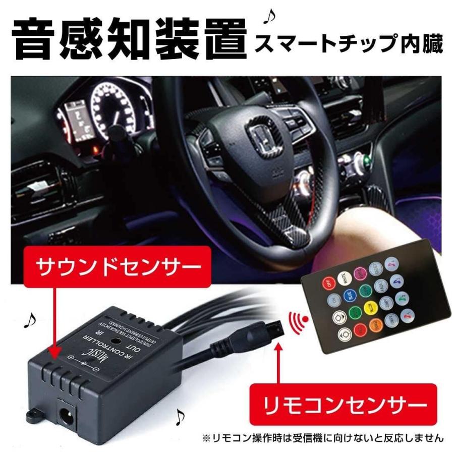 車内 LED テープライト USB シガーソケット イルミ ドレスアップ フットライト カー用品 | Lino Ulu | 12