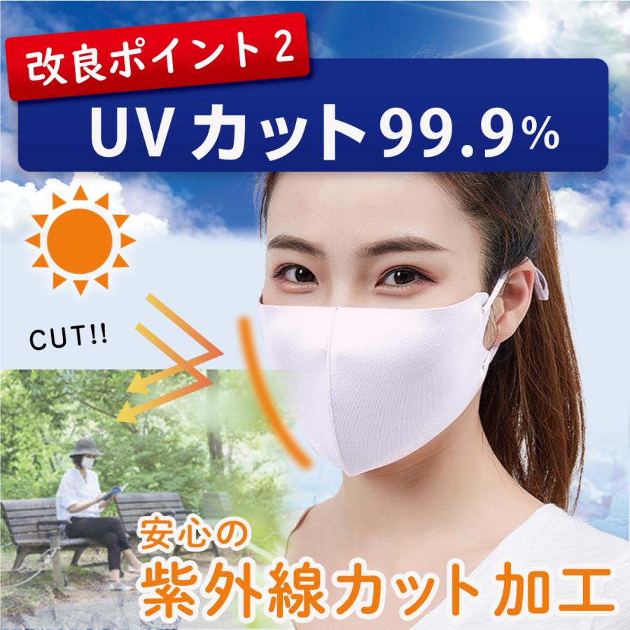 接触冷感 マスク 3枚組 日本製抗菌コーティング ひんやり 洗える ウイルス 対策 UVカット | Lino Ulu | 18