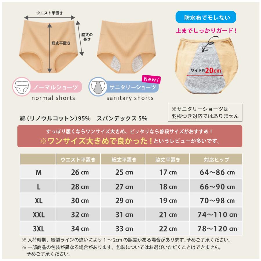 [6枚セット] ハイウエスト ショーツ レディース パンツ インナー ノーマル ショーツ 無地 女性 下着 深め 深履き 綿 おしゃれ | Lino Ulu | 32