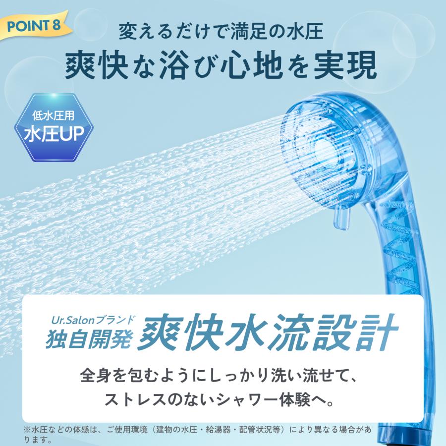 節水 シャワーヘッド Ur.Salon ナノバブル 4段階水流 水流切替 爆買