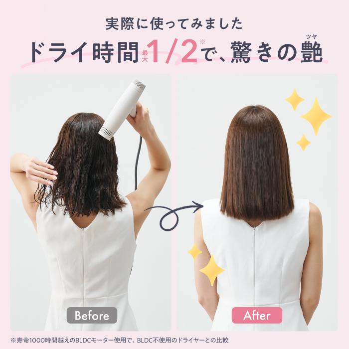 Ur.Salon ヘアドライヤー 大風量 速乾 ダブル補修イオン 折り畳み式 遠
