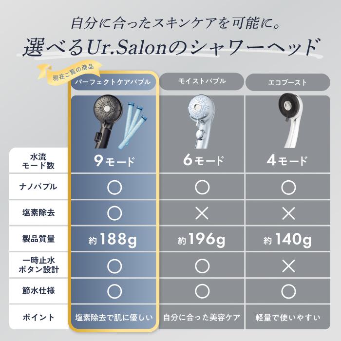 マイクロナノバブル シャワーヘッド UrSalon ミスト スキンケア 塩素