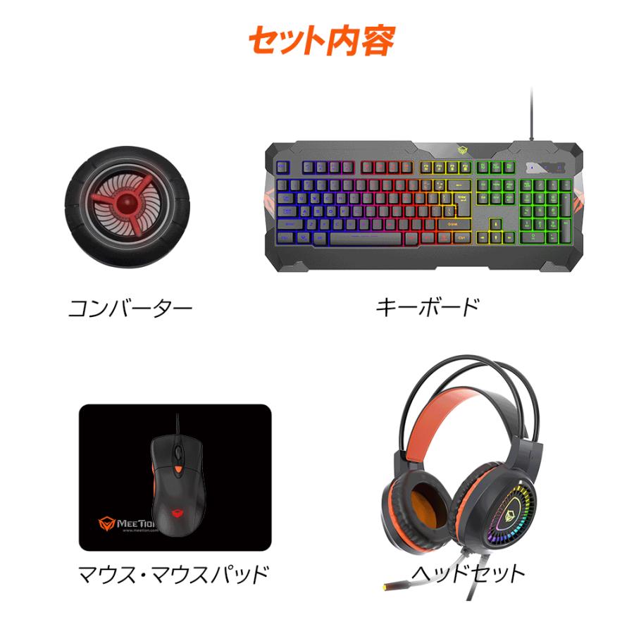 あすつく】ゲーミング 4点セット 有線 キーボード 最大3200DPI マウス 