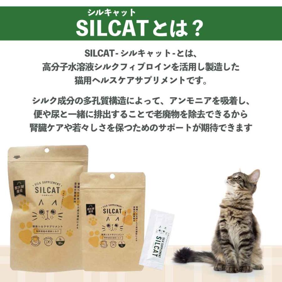 SILCAT シルクサプリメント 3g×30包　3袋（60包）おまけ付き シルキャット 猫用 3gX30包 シルクサプリメント 猫 サプリ 腎臓ケア 腎