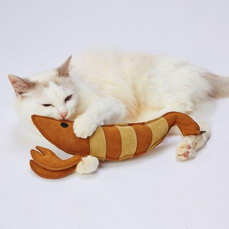ペティオ 猫用おもちゃ けりぐるみ タフレザー 最強のエビ 猫