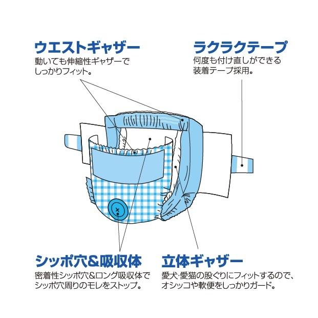 コーチョー ネオ・オムツ SS 超小型犬用 32枚入 ペット用 犬 猫 おむつ 介護 シニア 生理用 お出かけ おもらし対策 ヒート マナーウェア｜merland｜04