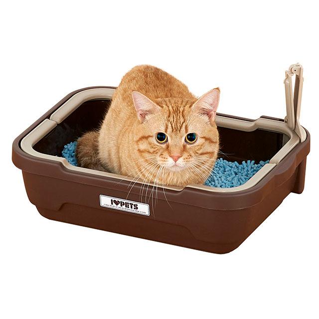 Pety 猫用トイレ ラージ ブラウン ボンビアルコン しつけるトイレ Sサイズ ブラウン 猫 トイレ 本体 猫用