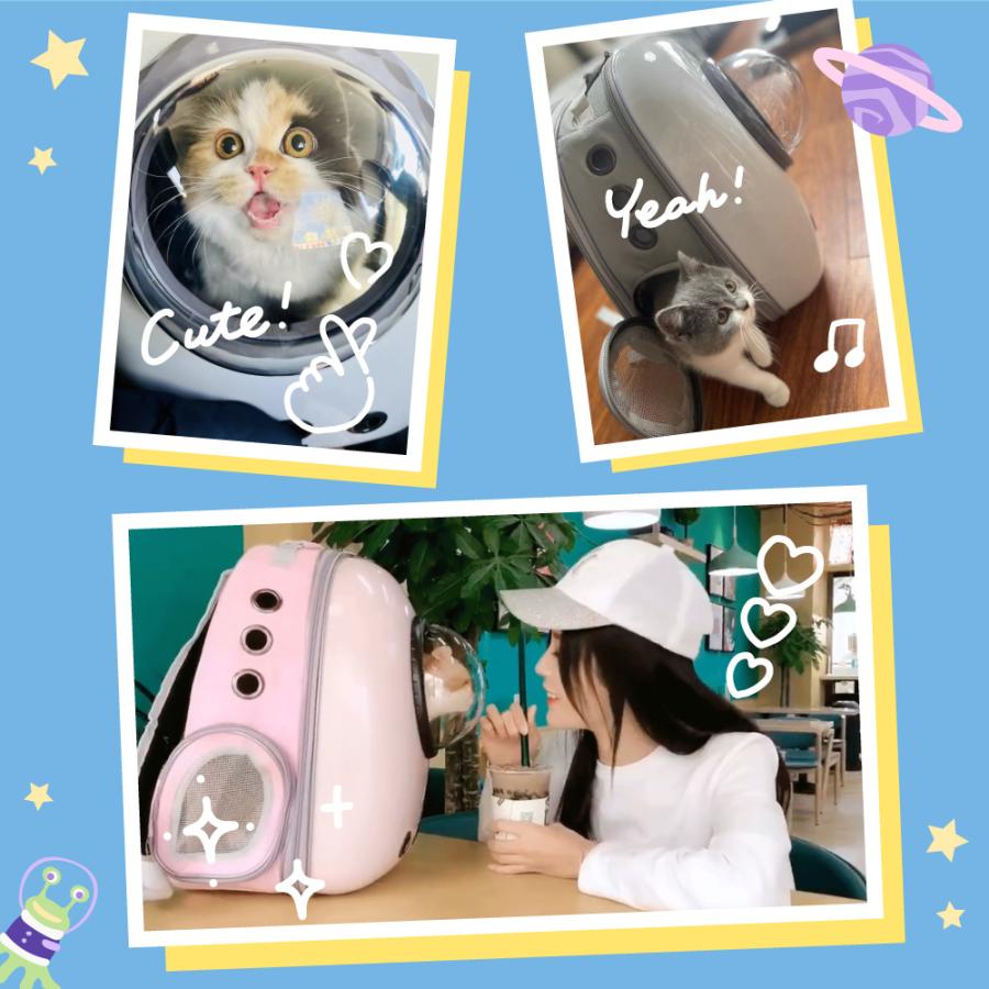LAMOUR（ラムール） 宇宙船 ペット キャリー リュック 猫 犬 ドーム型