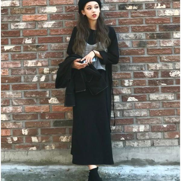 使い勝手の良い ビスチェ風 おしゃれ ロングワンピース ビスチェ 女子会 カジュアル 楽チンスタイル ワンピース サイズ Xl Panero Shop