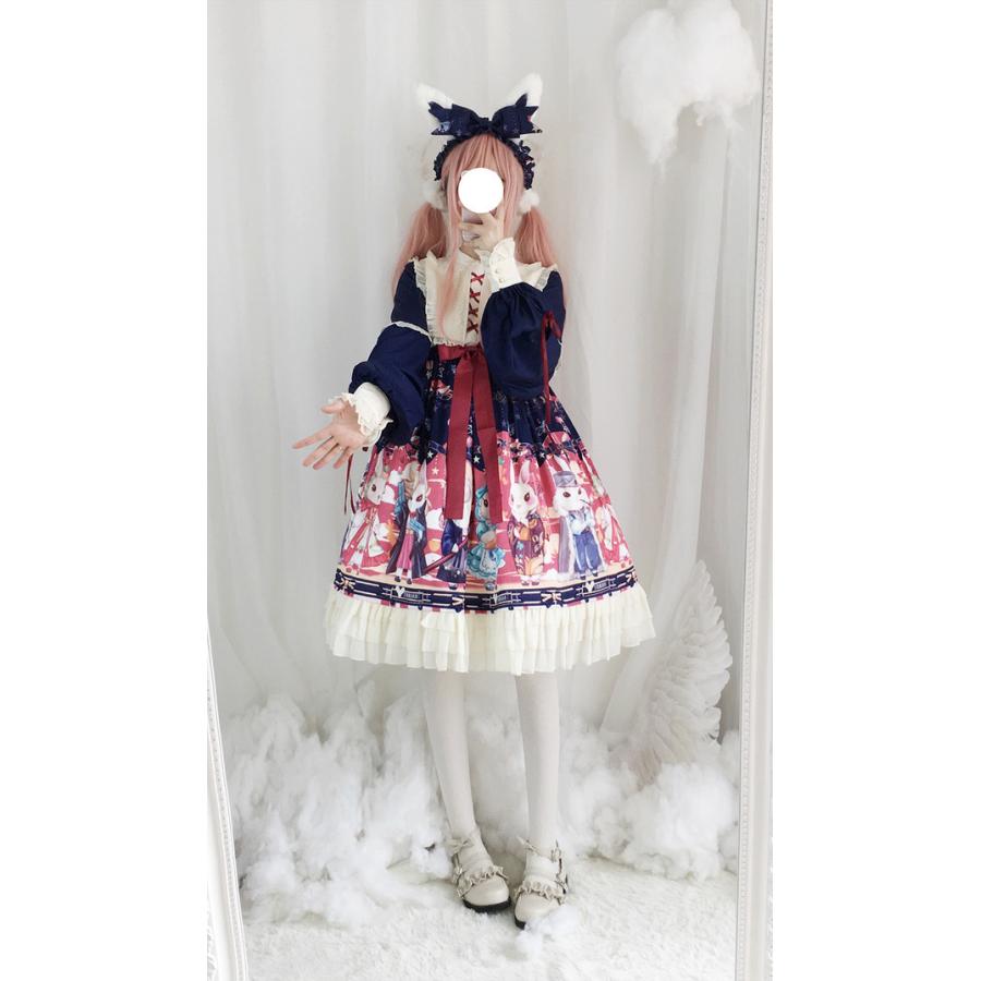 特売 いろいろ ウサギ ちゃん ワンピース ネイビー リボン カチューシャ セット うさ耳 カチューシャ セットあり ロリータ フリル リボン 独創的 Www Gettoknowmontco Com