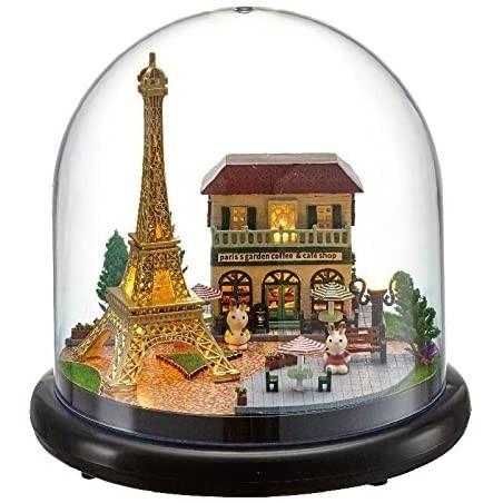 Moin Moin ドールハウス ミニチュア 手作りキット ドーム型 Ledライト 世界 を 旅する うさぎ シリーズ パリのエッフェル塔 Bibs Com Ua
