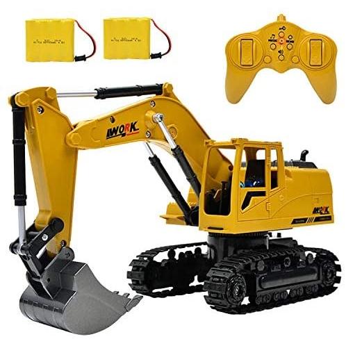 多機能 建設車両 ショベルカー ショベル Rcブルドーザー 子供のおもちゃの車 掘削機ラジオコントロール 大きいサイズ イエロー Sagaretxe Net