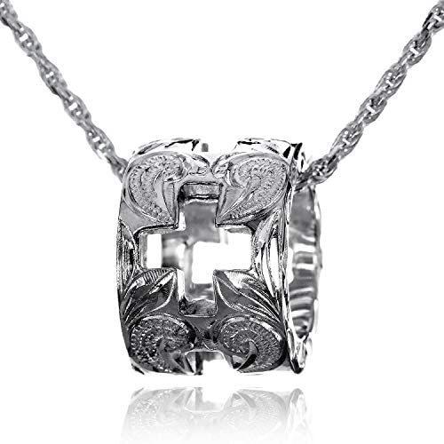 交換無料 レイラニ ハワイアンジュエリー スクロール 波 彫り クロス ヘビー チューブ ペンダント ネックレス メンズ シルバー925 チェーン付 海外正規品 Zoetalentsolutions Com