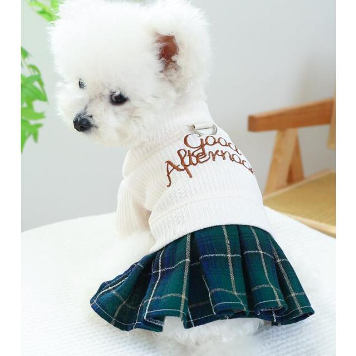 スカート付き チェック 犬 犬の服 犬服 ワンピース ペット 洋服 わんこ 