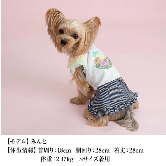 犬の服 キラキラトロピカルワンピ オフホワイト CRAZYBOO ワンピース