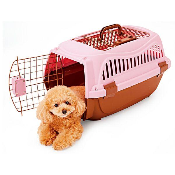 2ドア スマイルキャリー ピンク キャリーバック ハードキャリー 小型犬