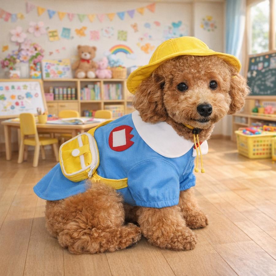 幼稚園スモック 犬服 可愛い コスプレ 園児服 コスチューム 小型犬