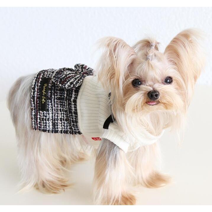 ワンピース 犬服 犬 秋冬 可愛い リボン スカート付き 小型犬