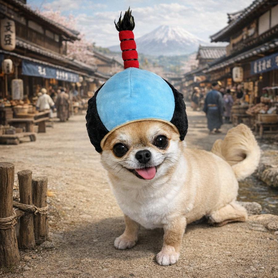 江戸かつら 侍 町娘 犬 犬用品 猫 かぶり帽 S M L XL 小型犬 中型犬
