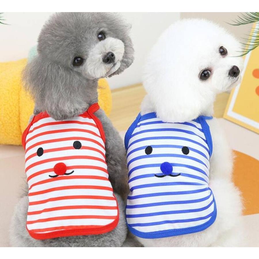 ボーダータンク くま 犬服 トイプードル チワワ ポメラニアン 小型犬 子犬 パピー 夏服 春 わんこの服 Tシャツ タンク 84 以上節約