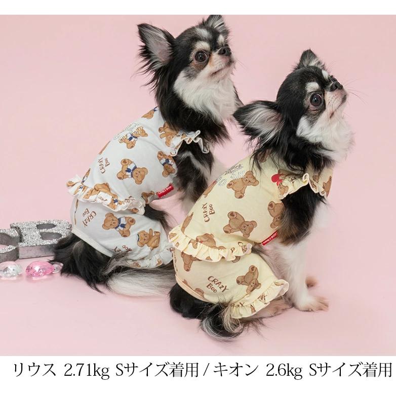 クマプリントフリルつなぎ CRAZYBOO クレイジーブー 犬服ドッグウェア