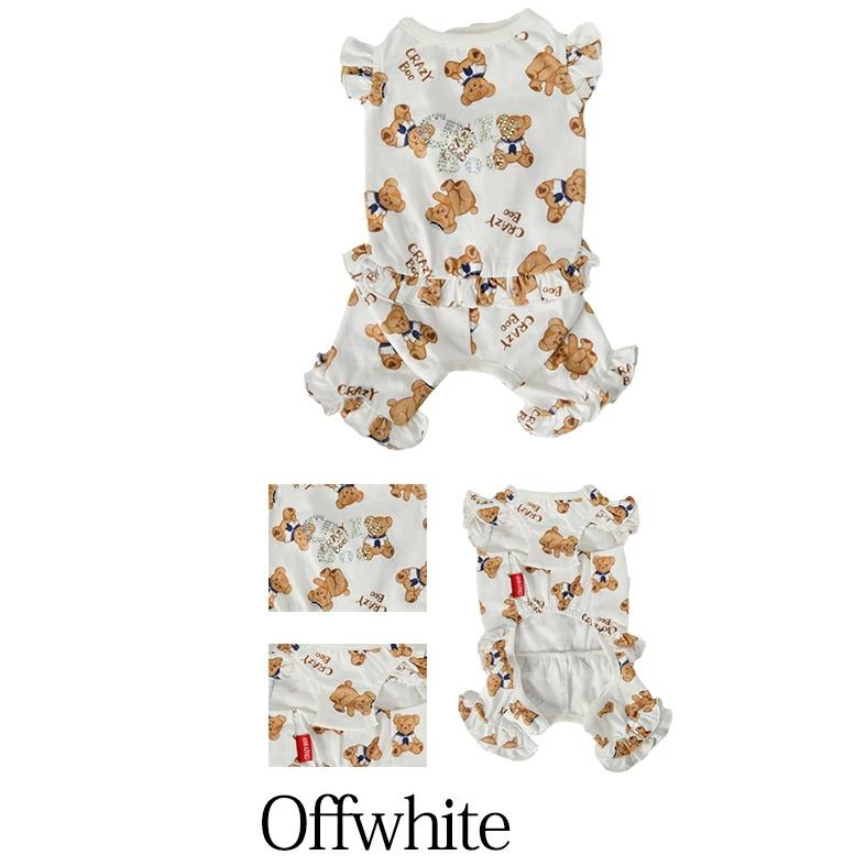 クマプリントフリルつなぎ CRAZYBOO クレイジーブー 犬服ドッグウェア