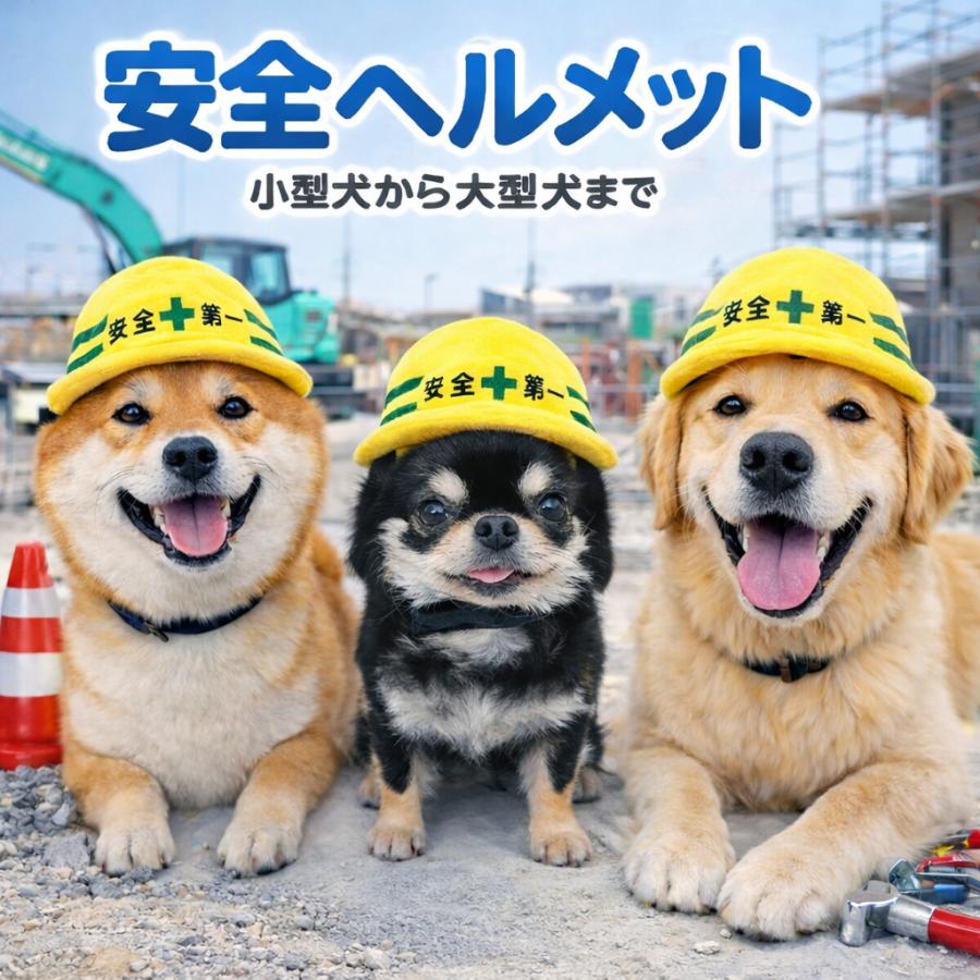 犬の帽子 変身帽子 安全第一ヘルメット Mサイズ 犬用 犬 帽子 被り物