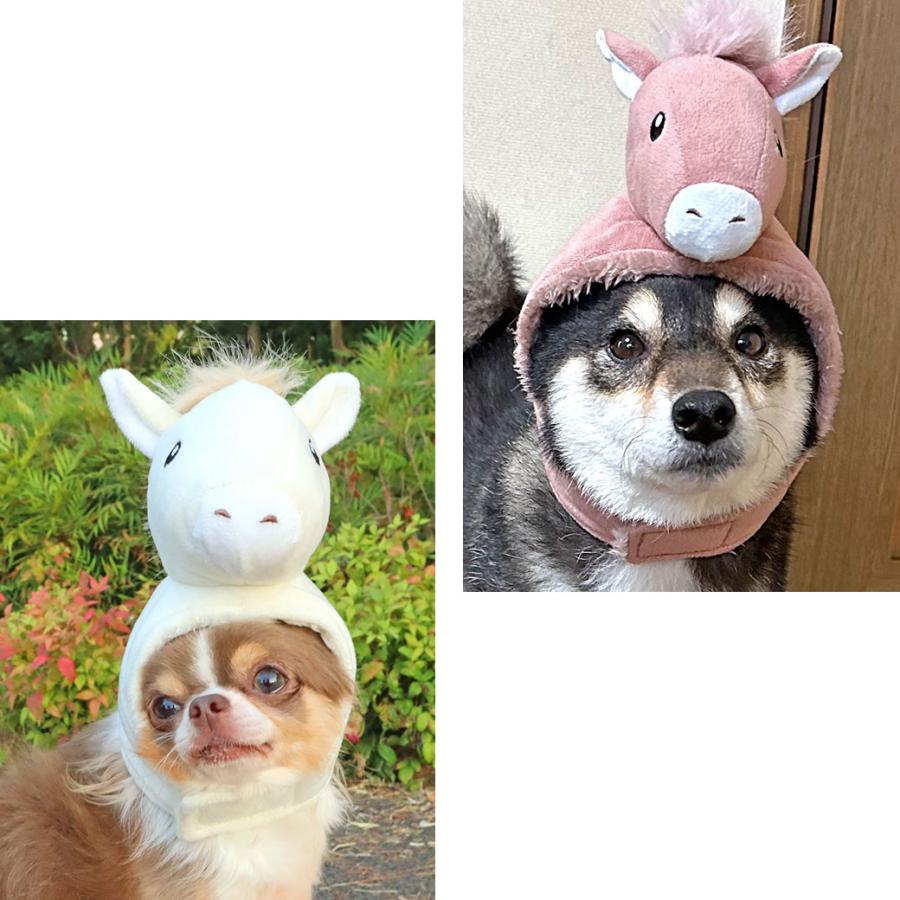 犬 服 干支 帽子 idog お馬さん かぶりもの スヌード ブラウン S M L