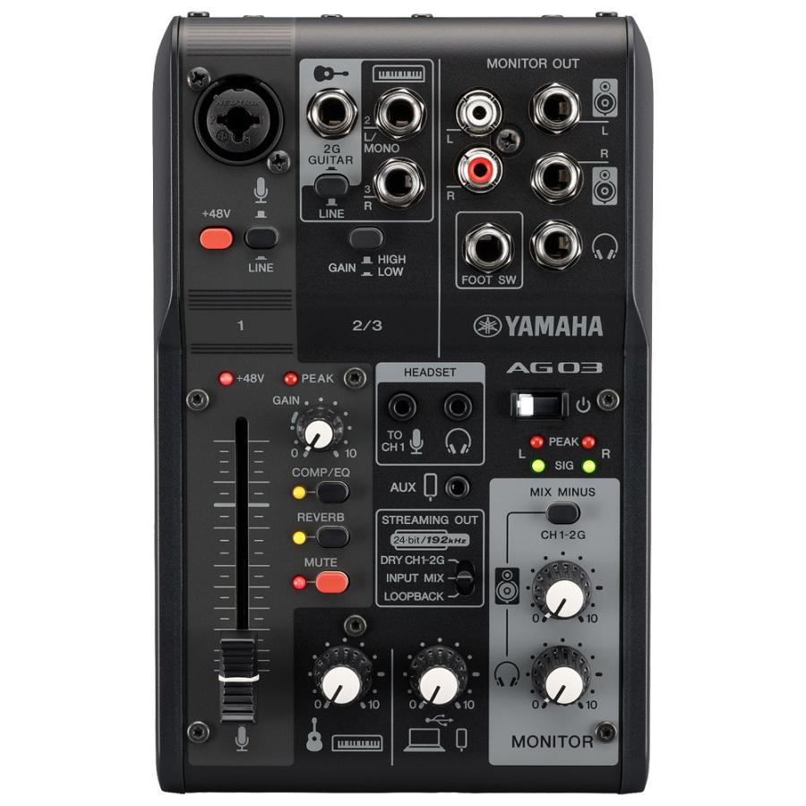 YAMAHA USBミキサー AG03MK2 B + コンデンサーマイク付き 配信入門 