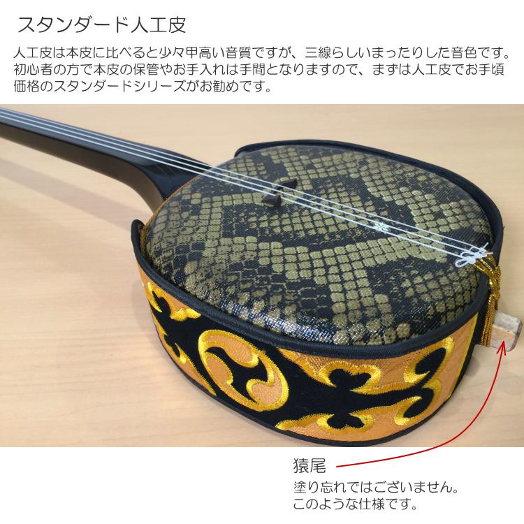 沖縄三線 スタンダード人工皮 ウッドカラクイ Aセット : 楽器のこと