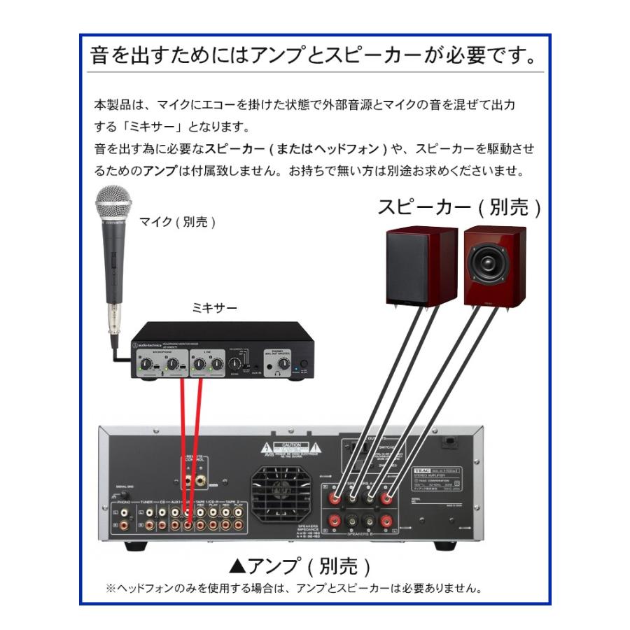 Bluetooth受信セット　audio-technica エコーエフェクト付き　カラオケ　マイクミキサー｜merry-net｜05