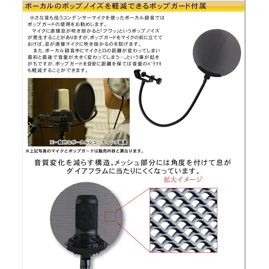 AKG コンデンサーマイク C214 + ブームマイクスタンド・ポップ AKG コンデンサーマイク C214 + ブームマイクスタンド・ポップ